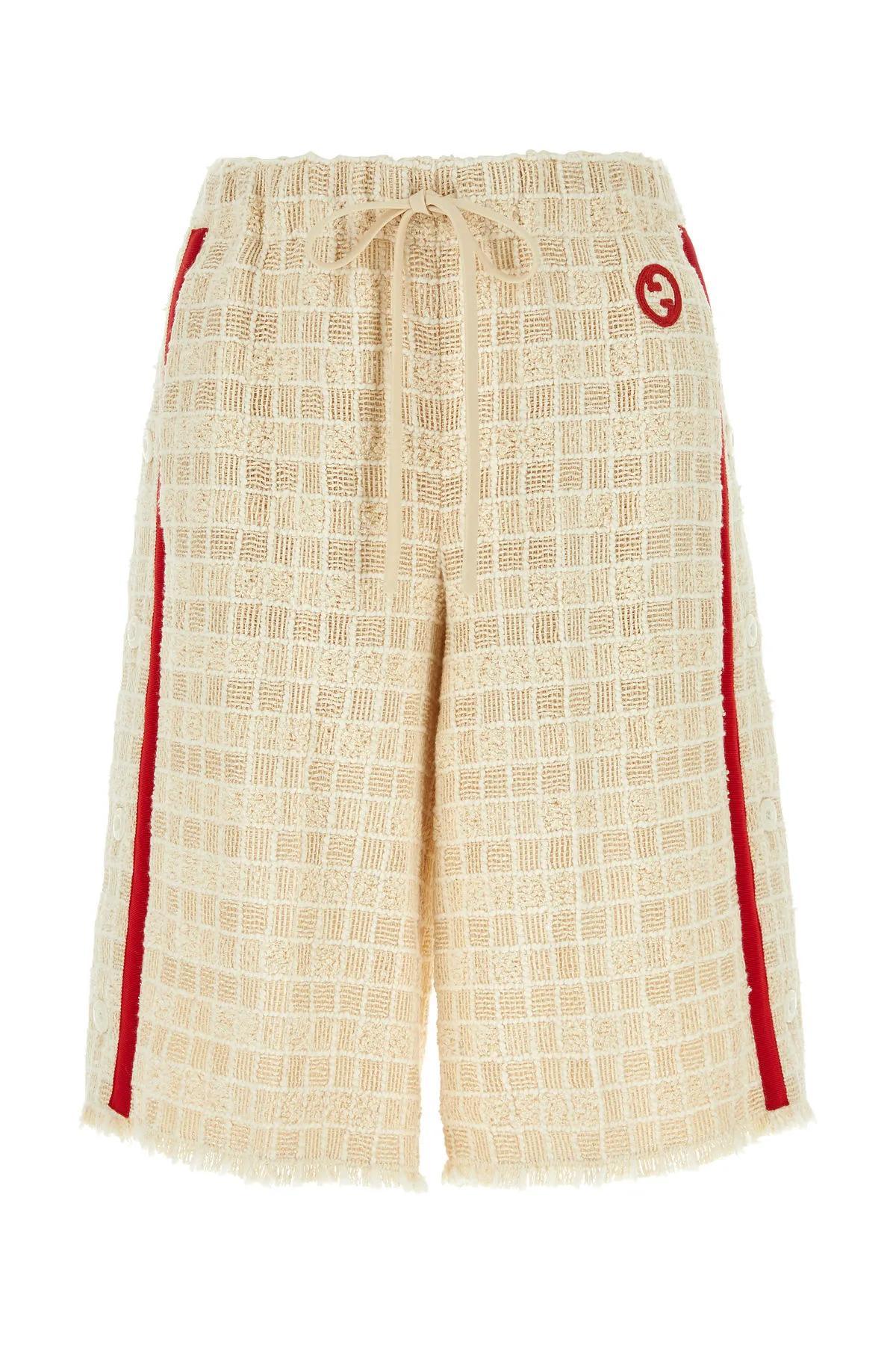 gucci sand tweed bermuda shorts