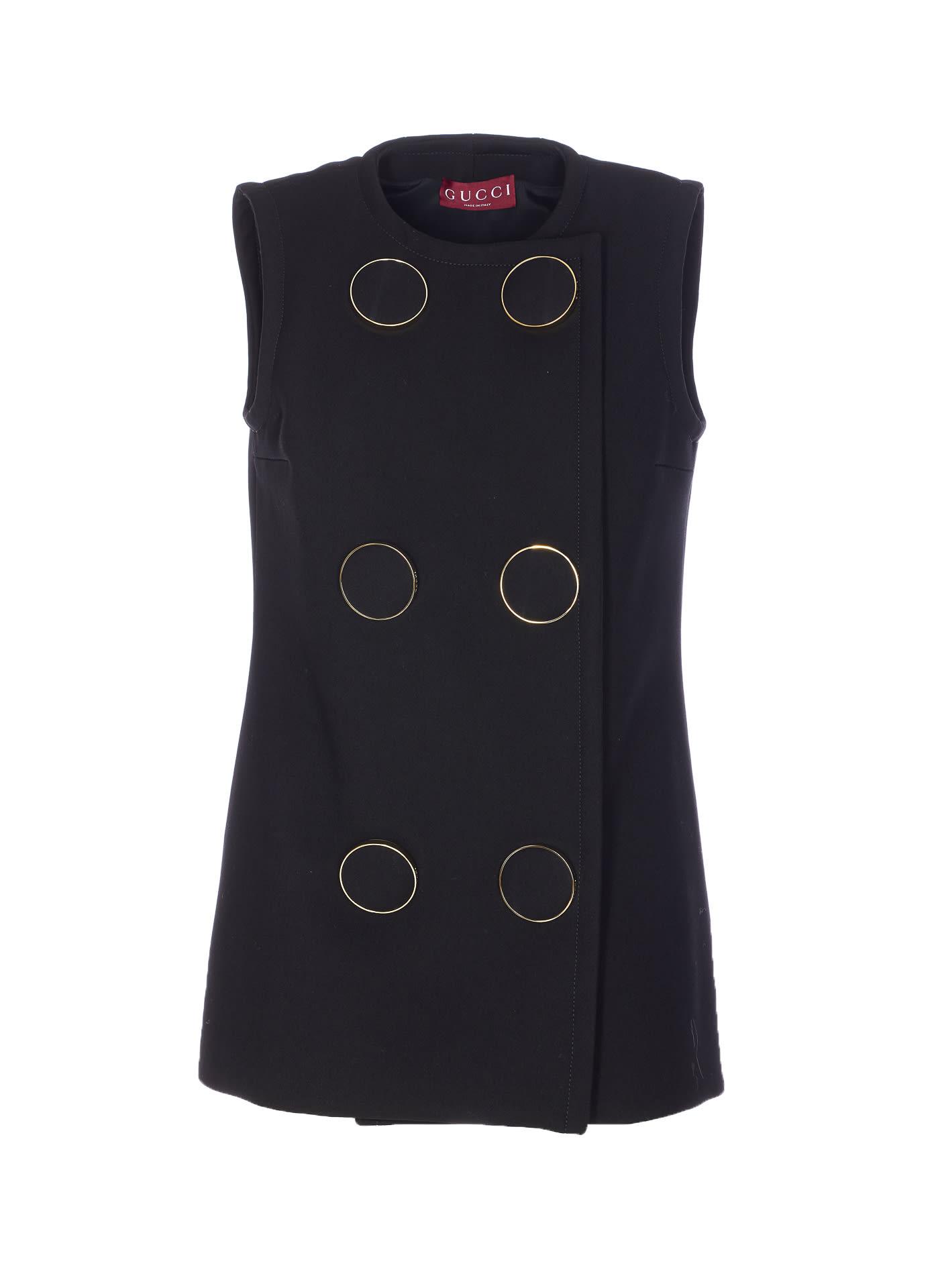 gucci seeded wool dress
