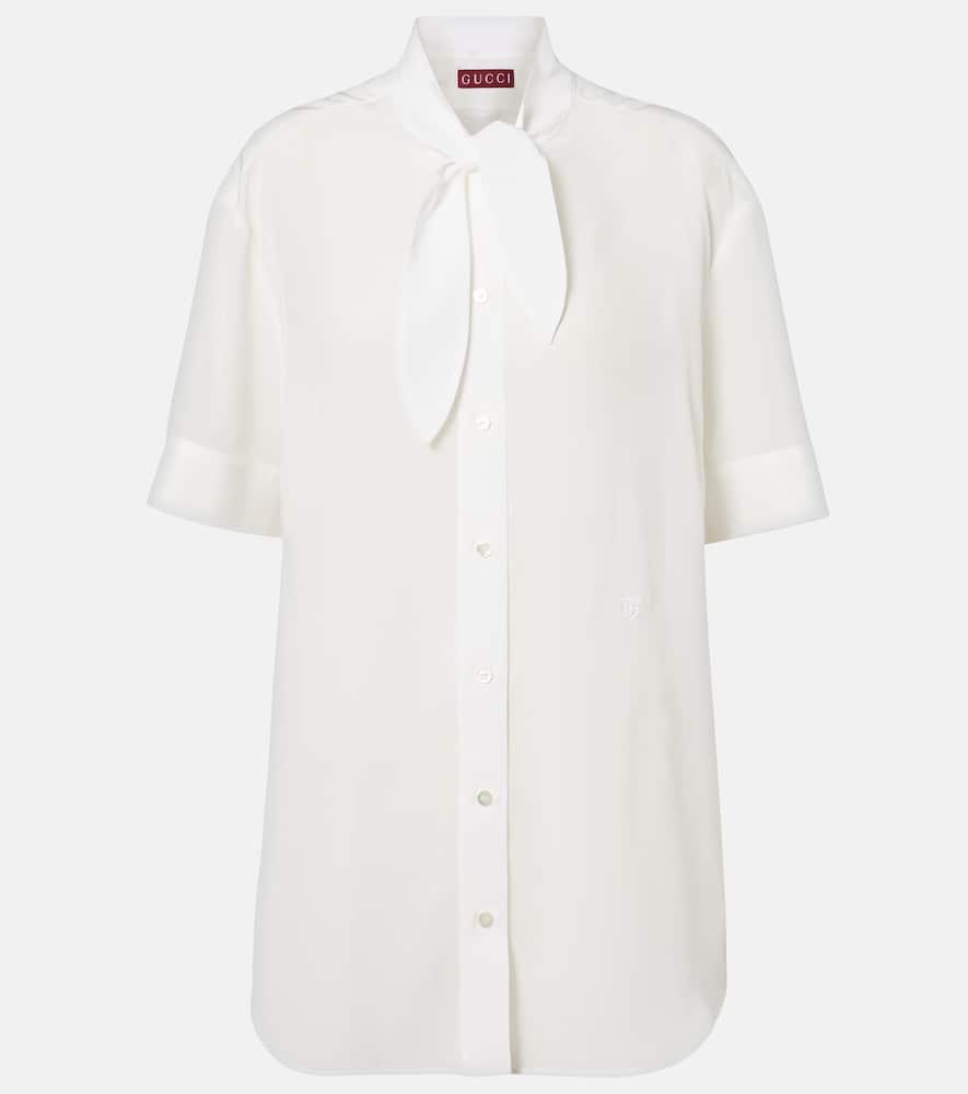 gucci sheer silk crepe shirt