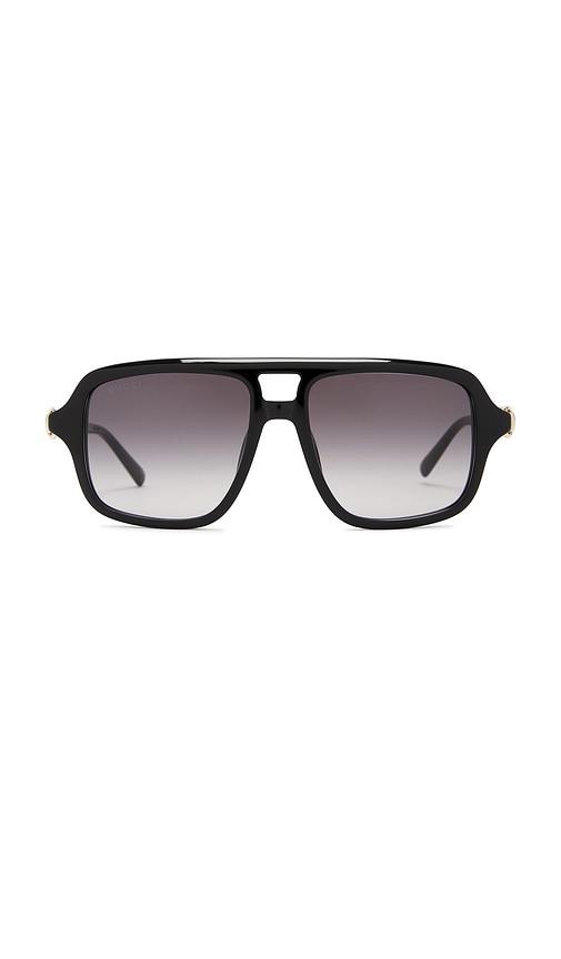 gucci shield sunglasses in black.
