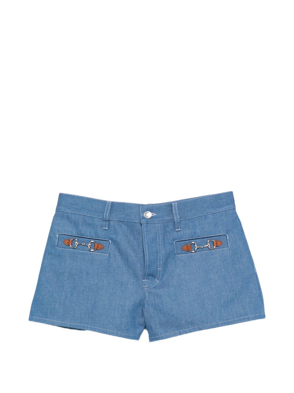 gucci shorts blue cotton - women