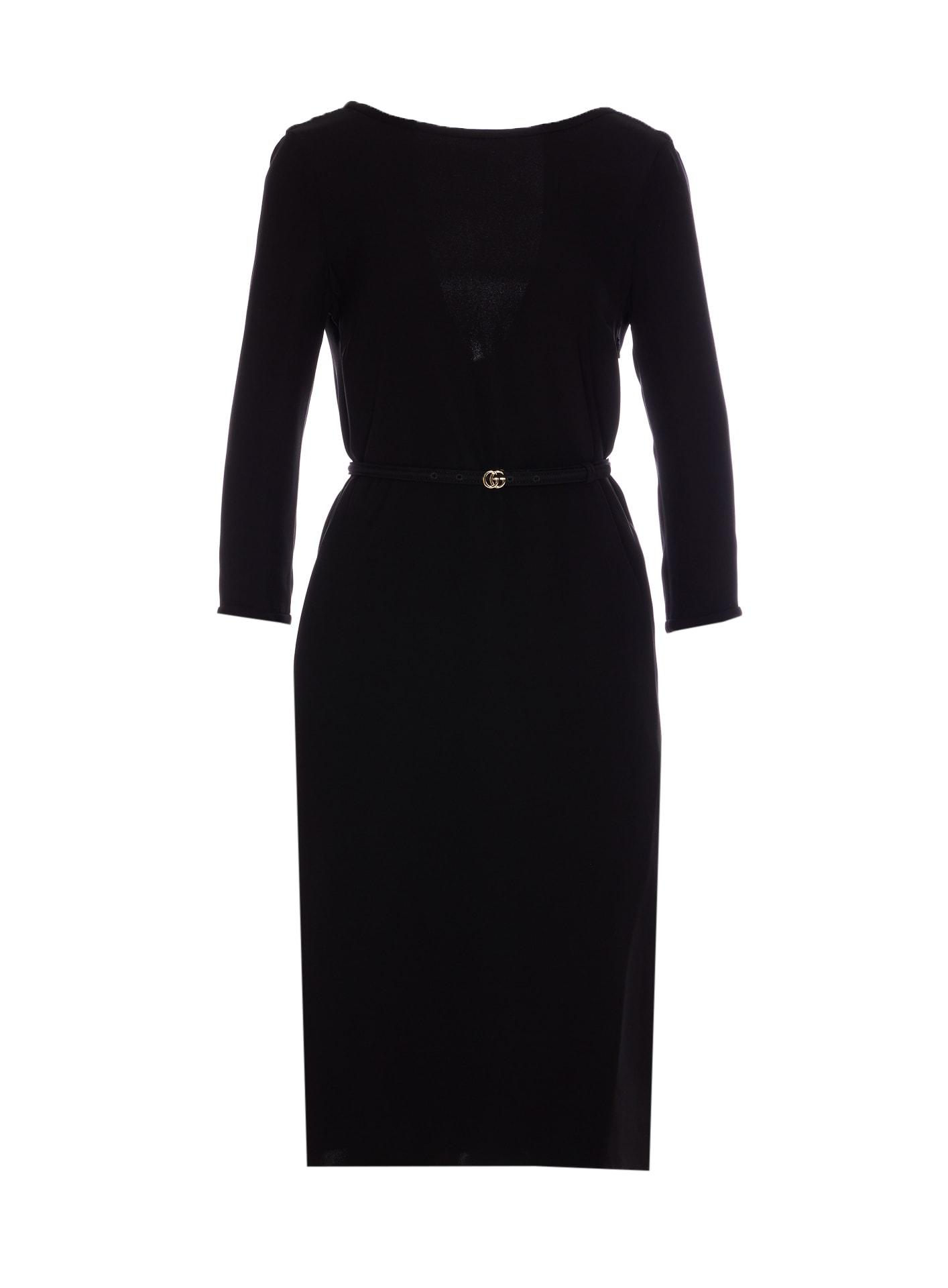 gucci silk cady mid-lenght dress