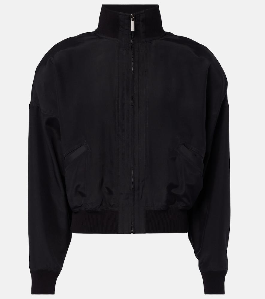 gucci silk poplin bomber jacket