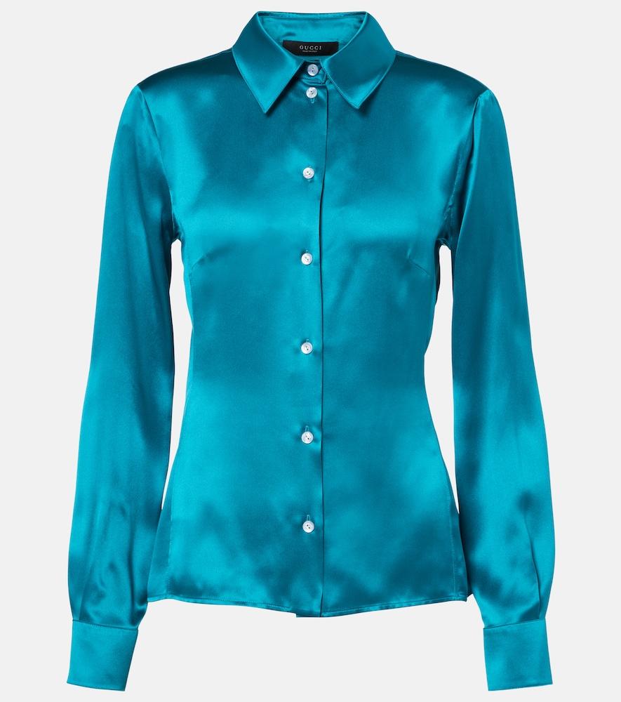 gucci silk satin shirt