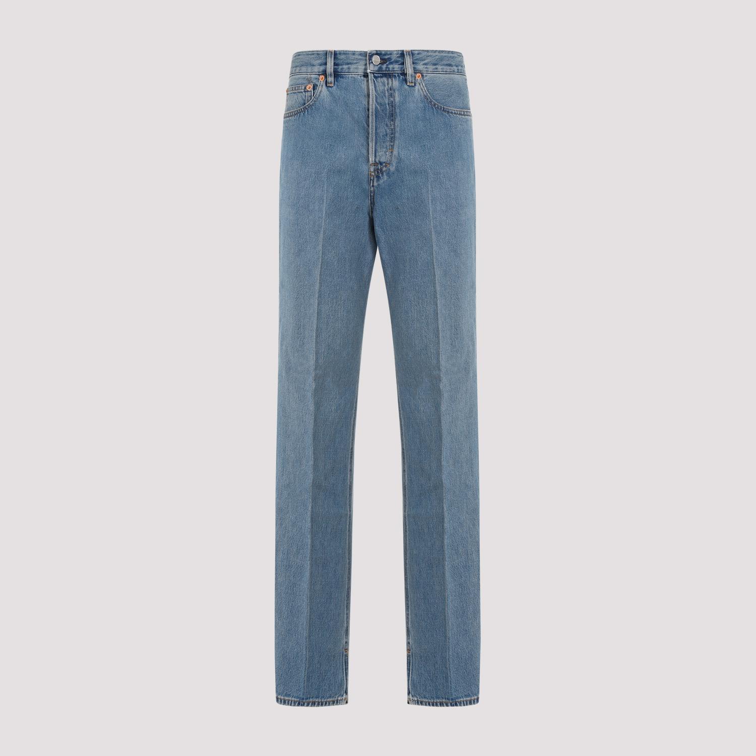 gucci straight-leg denim pants blue cotton jean - women