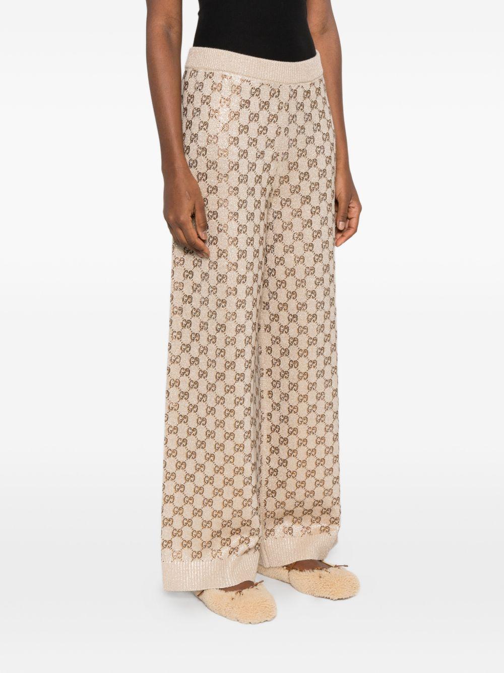 gucci trousers beige wool mix - women