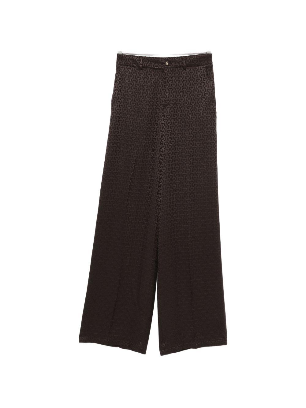 gucci trousers brown silk - women