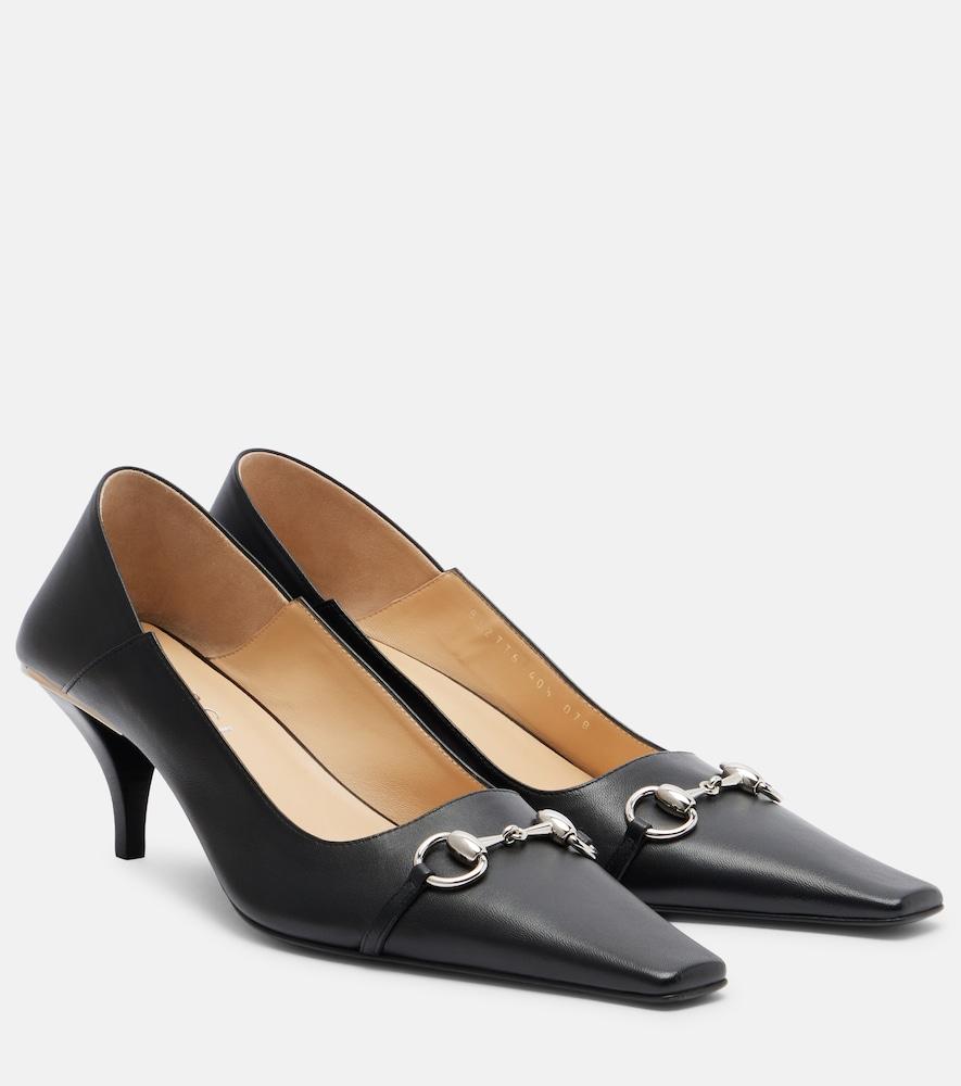 gucci vittoria horsebit leather pumps