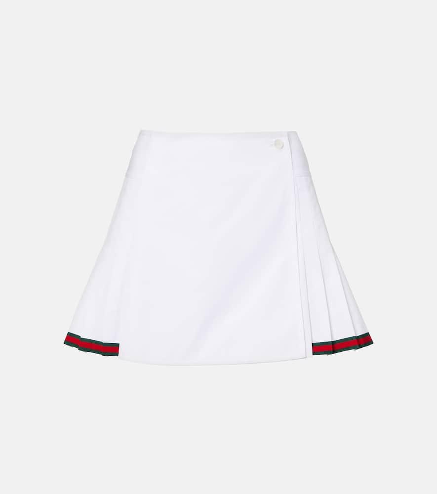 gucci web stripe cotton poplin miniskirt
