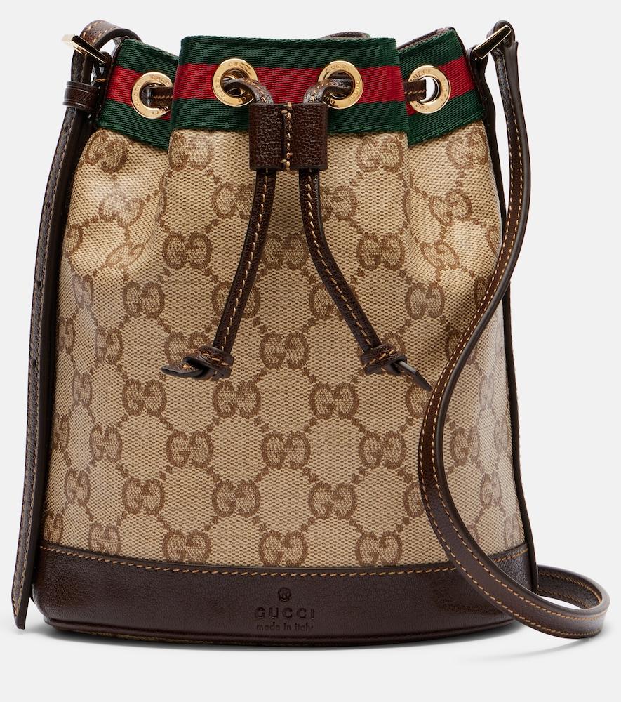 gucci web stripe mini gg canvas bucket bag