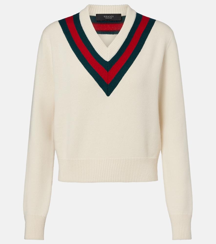 gucci web stripe wool sweater