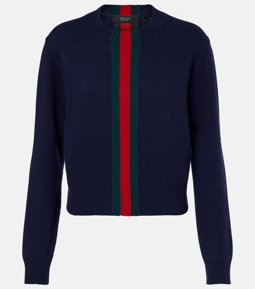 gucci web stripe wool sweater