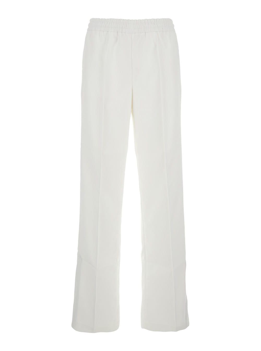 gucci white pants with elastic drawstring waist in tech fabric woman