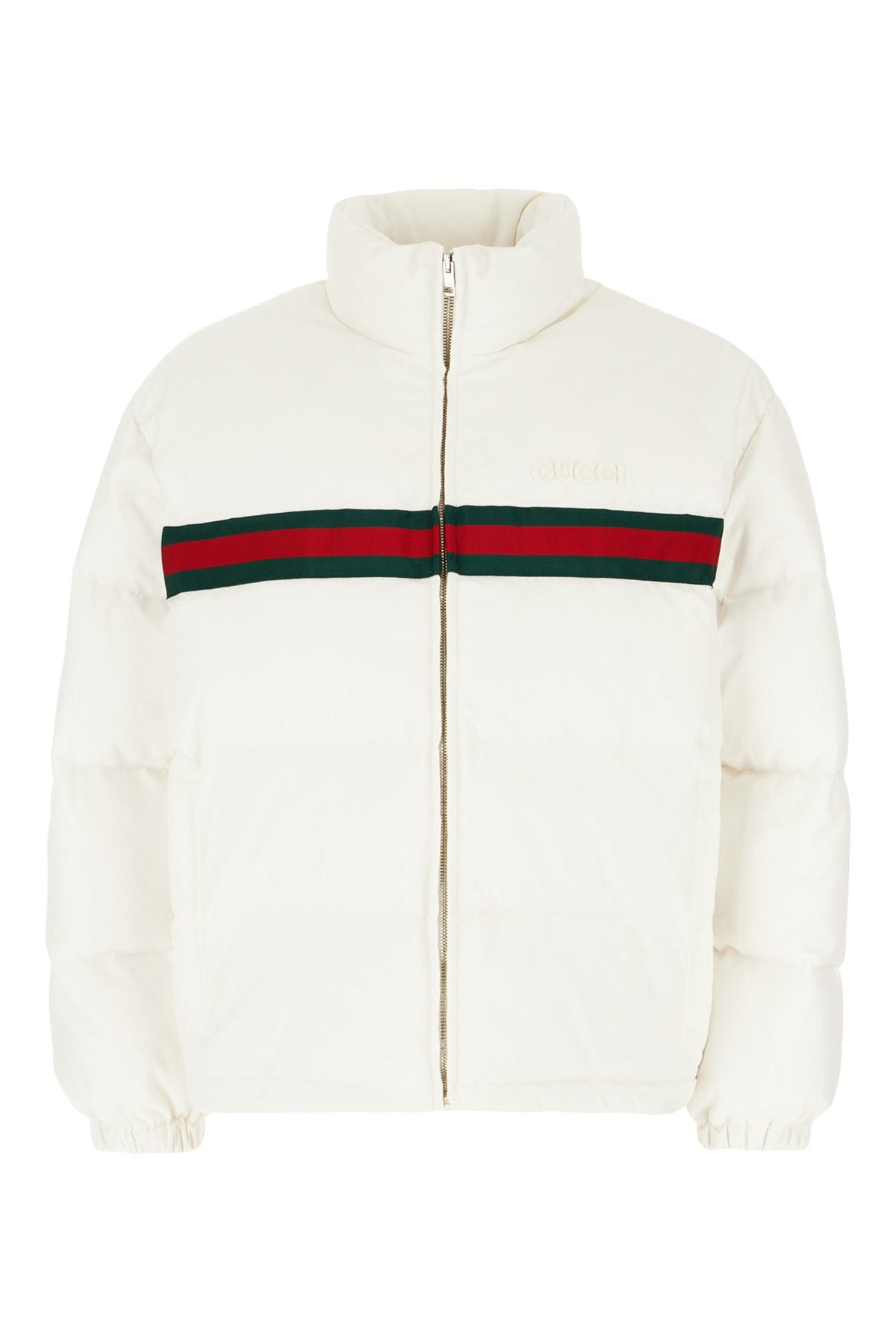 gucci white stretch polyester down jacket