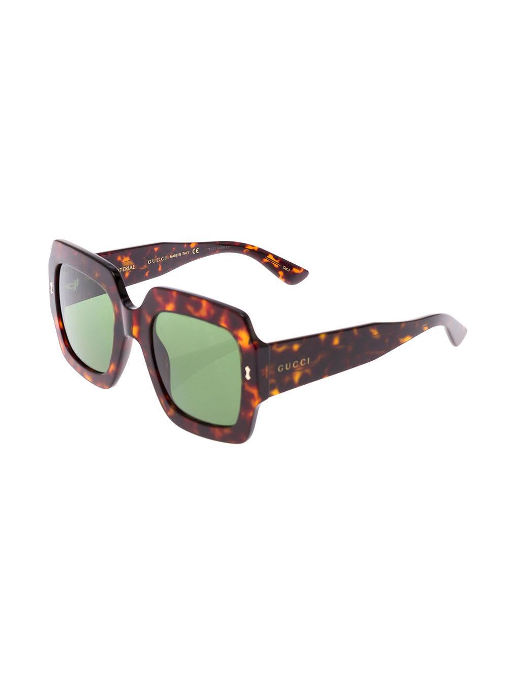 gucci womans tortoise brown acetate square sunglasses