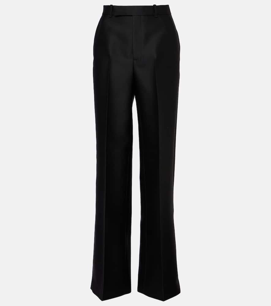 gucci wool and silk gabardine straight pants