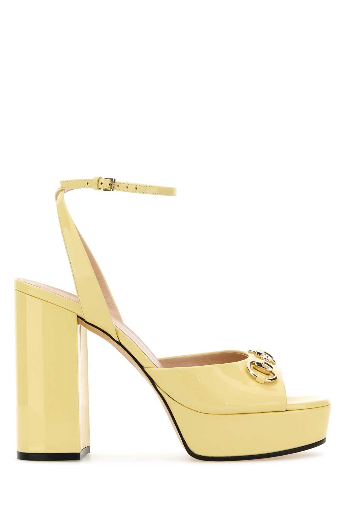 gucci yellow leather sandals