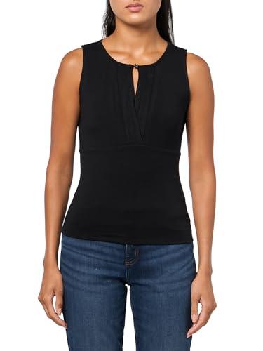guess women's eco sleeveless aubrey top, jet black