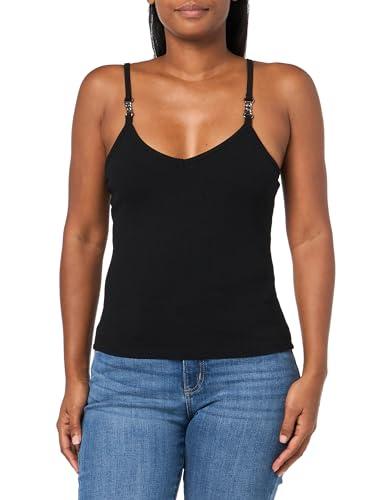 guess women's eco sleeveless lucie cami, jet black