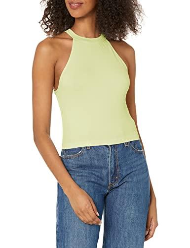 guess women's sleeveless tori with lace seamless top, honeydew green
