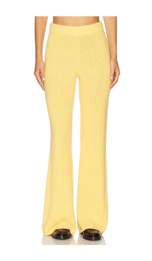 guest in residence boucle flare pant in yellow.