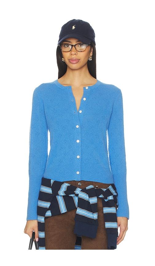 guest in residence compass jane cardigan in blue.