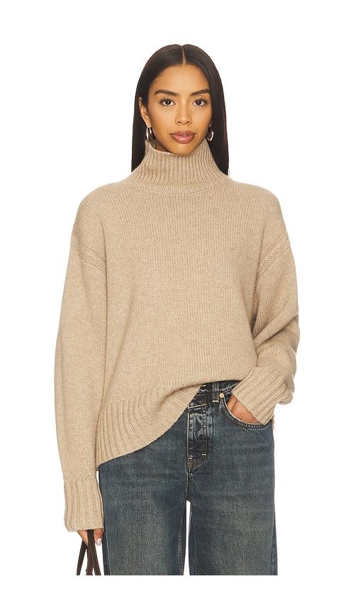 guest in residence cozy turtleneck sweater in beige.
