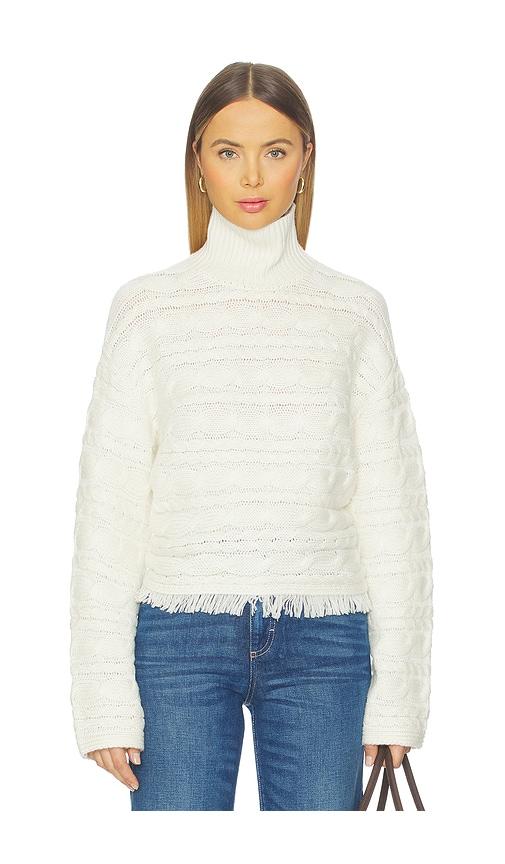 guest in residence cropped cable turtleneck sweater in cream.