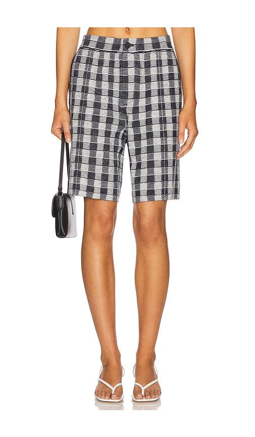 guest in residence gingham bermuda short in black.