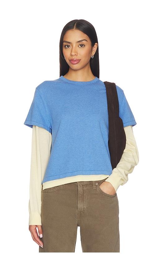 guest in residence layer tee in blue,lemon.