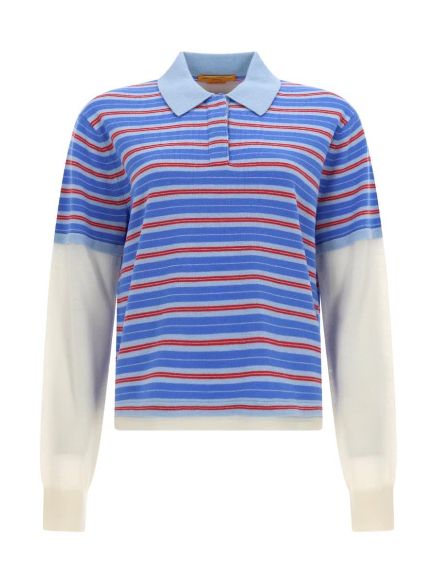 guest in residence layered stripe rugby polo shirt