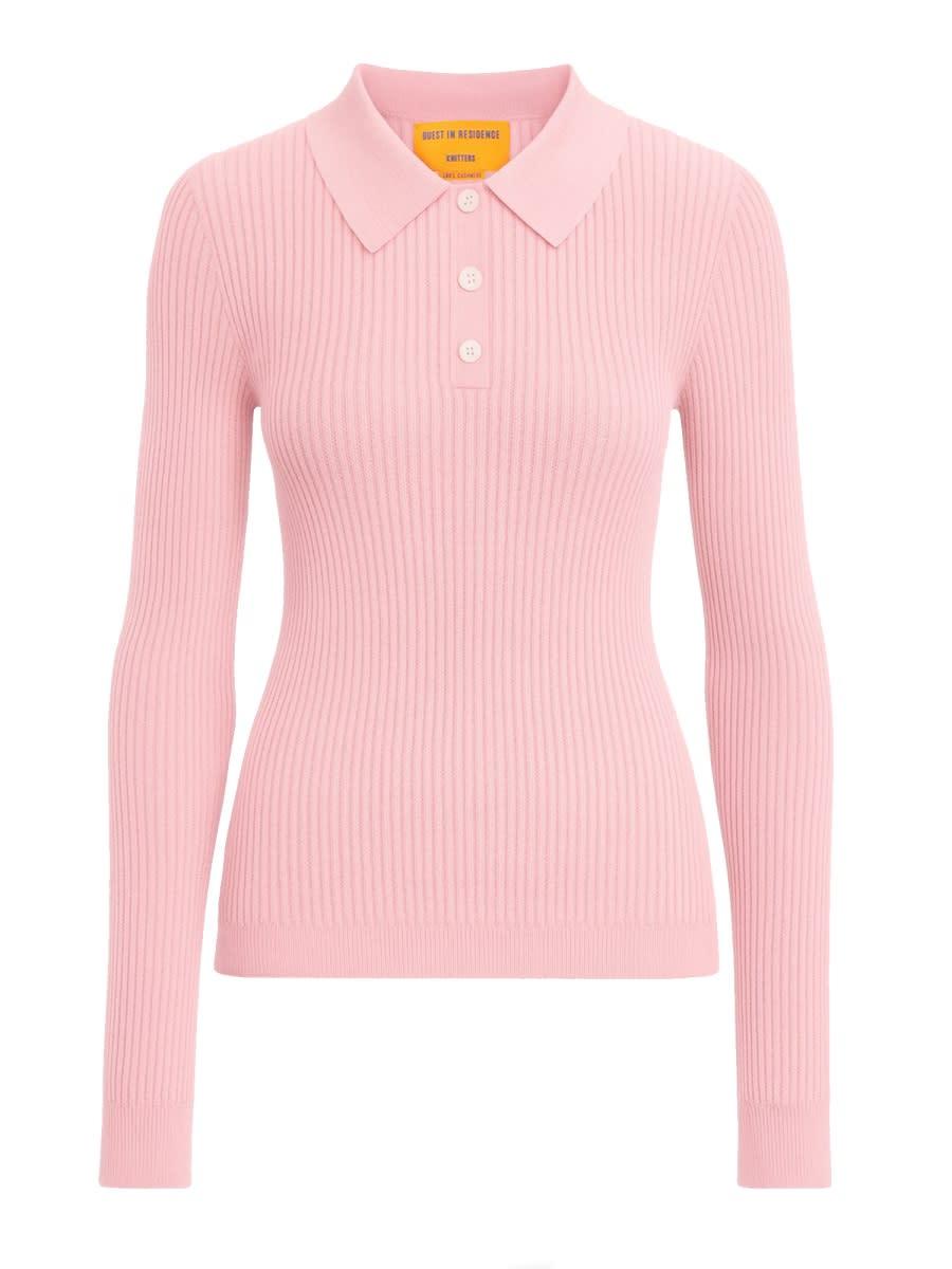 guest in residence long sleeve shrunken polo shirt