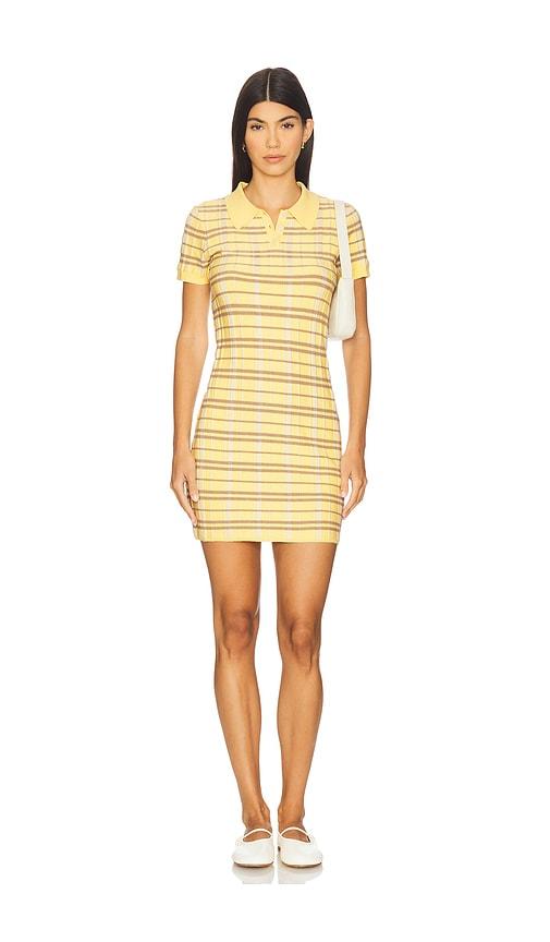 guest in residence plaid polo dress in yellow.