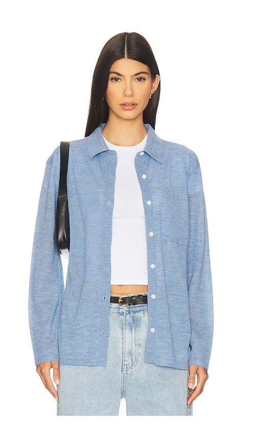 guest in residence showtime shirt in blue.