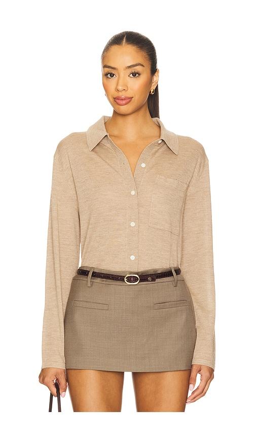 guest in residence showtime shirt in taupe.