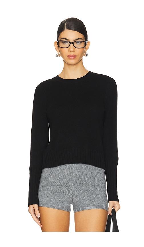 guest in residence shrunken crew cashmere top in black.
