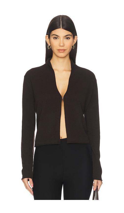 guest in residence stealth cardigan in chocolate.