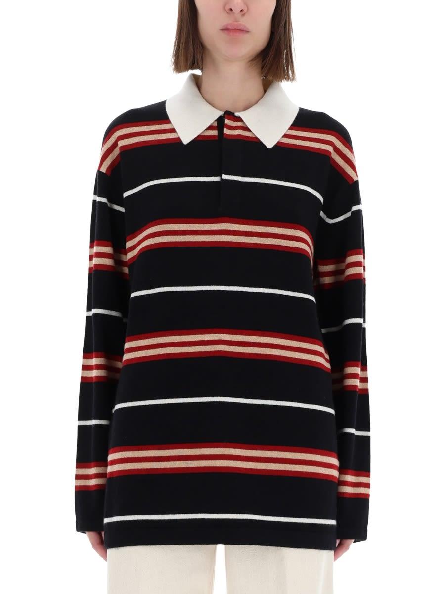 guest in residence striped rugby polo shirt