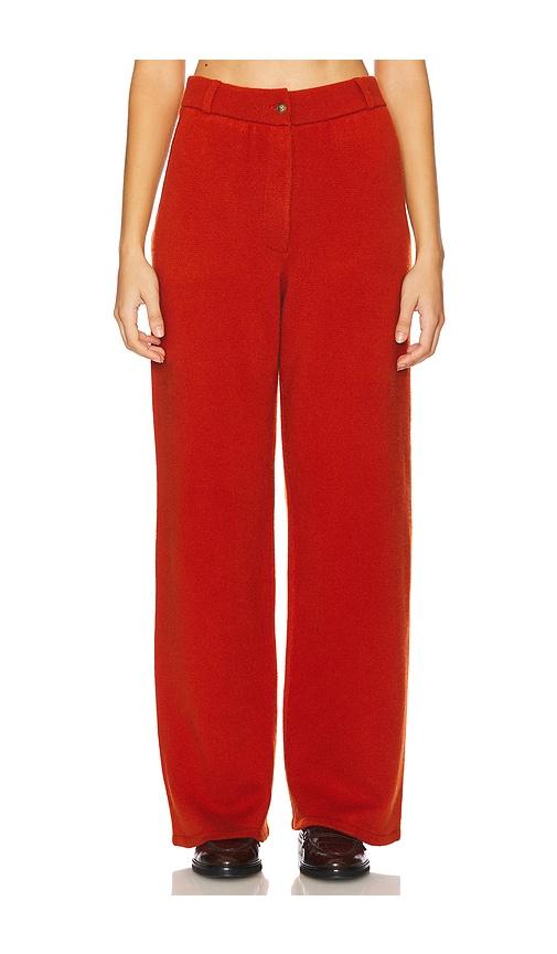 guest in residence tailored cashmere pant in burnt orange.