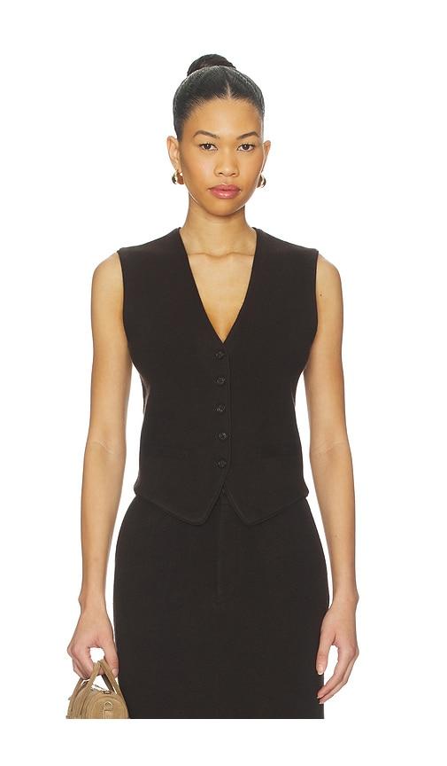 guest in residence tailored vest in brown.