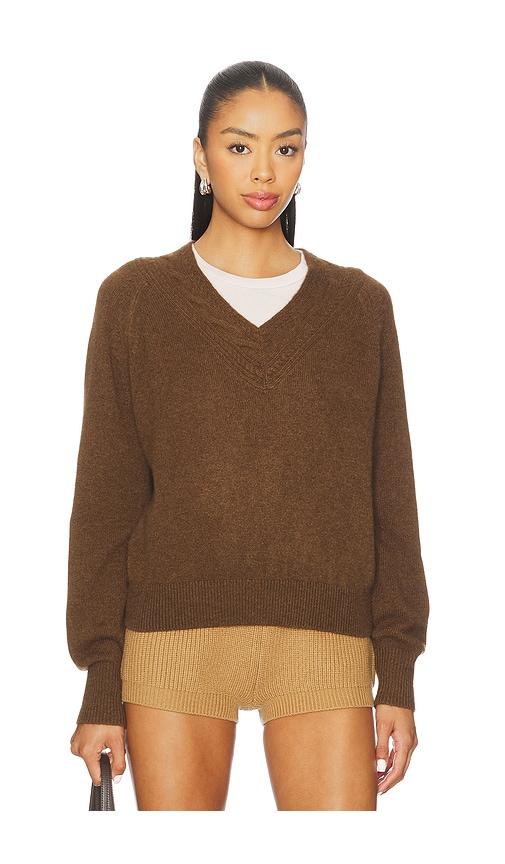 guest in residence the varsity v sweater in brown.