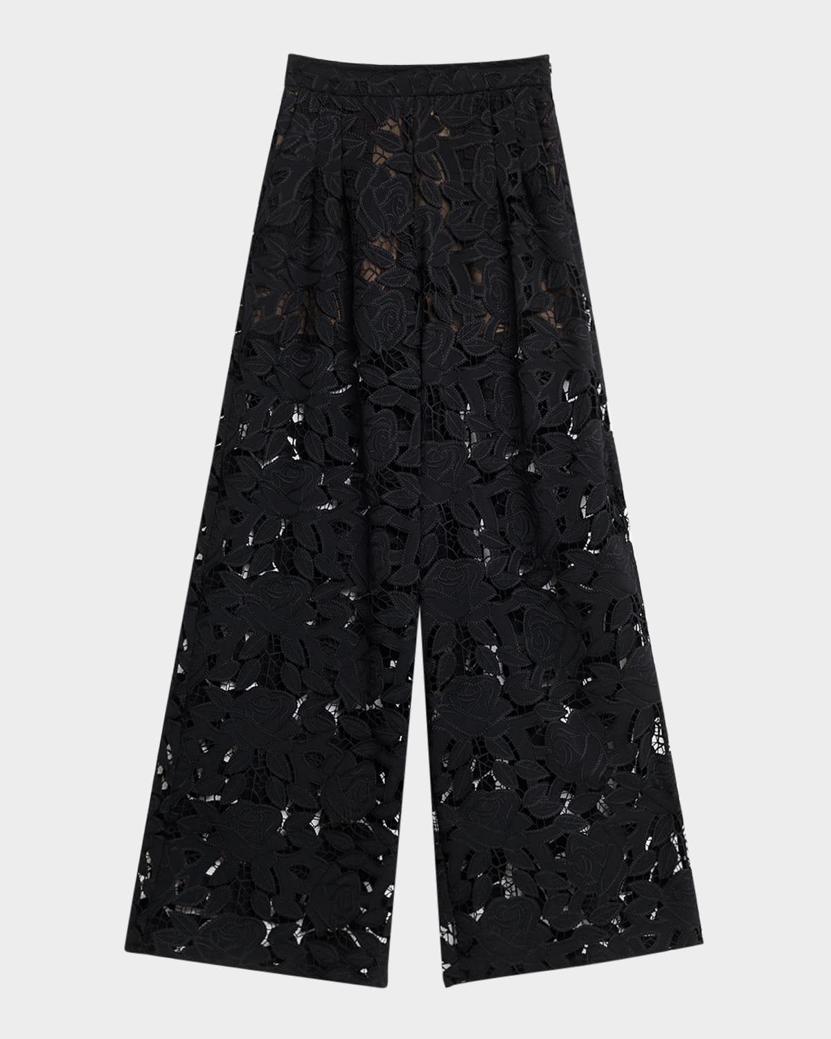 guipure lace  wide leg pants