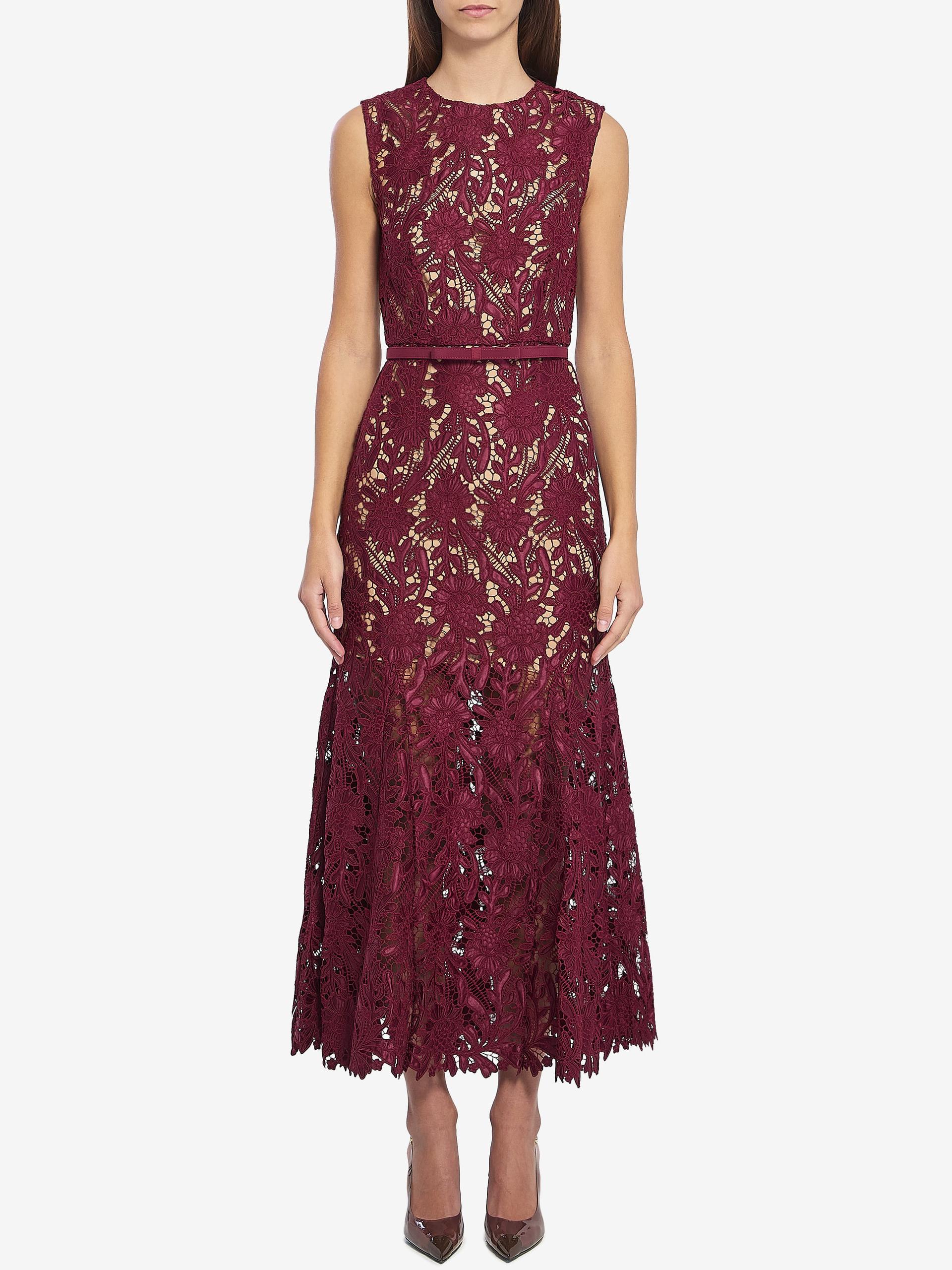 guipure lace midi dress