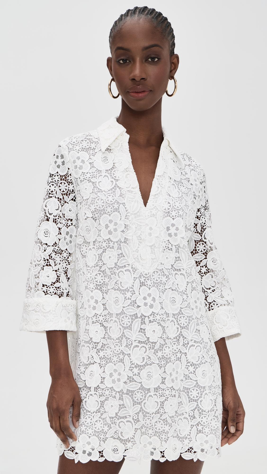 guipure lace mini dress