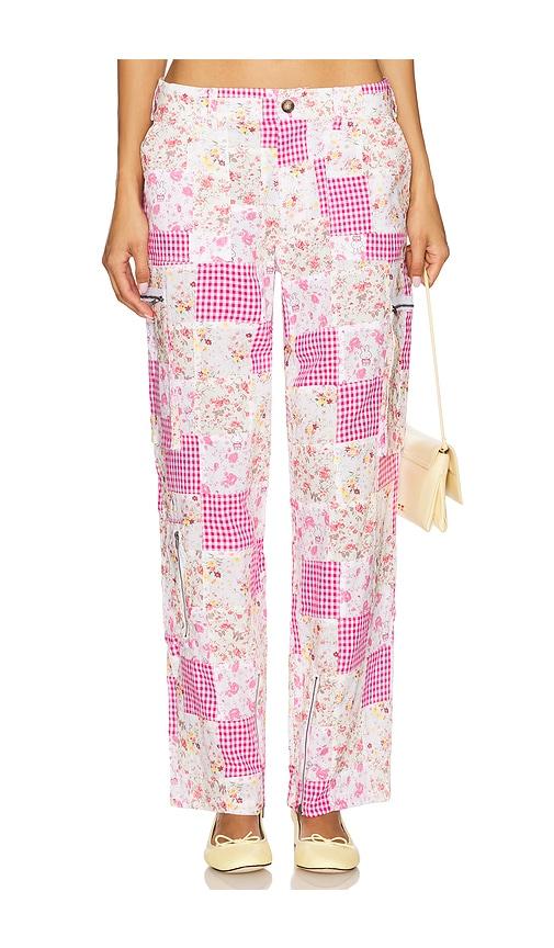 guizio adrian patchwork pant in pink.