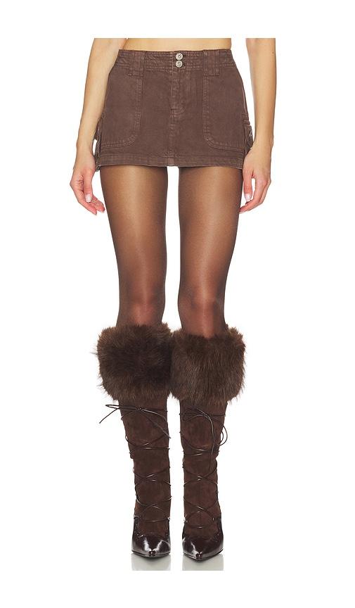 guizio anais cargo mini skirt in chocolate.