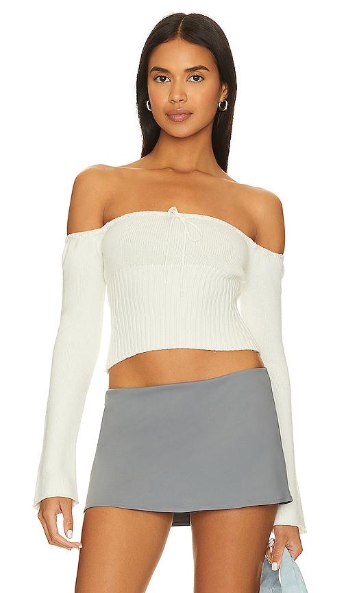 guizio bayberi sweater in white.