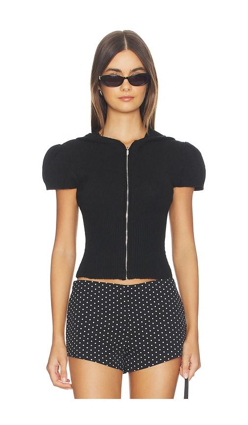 guizio bella zip up hoodie in black.