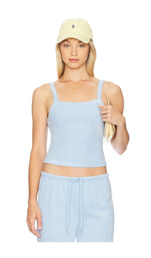guizio dani terry tank in baby blue.