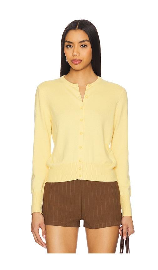guizio emelie cropped cardigan in yellow.